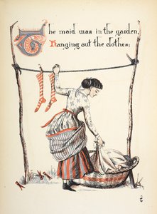 A empregada estava no jardim a pendurar a roupa. de Walter Crane
