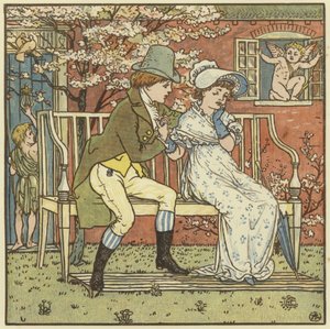 Havia um homem pequeno e ele cortejou uma pequena empregada de Walter Crane