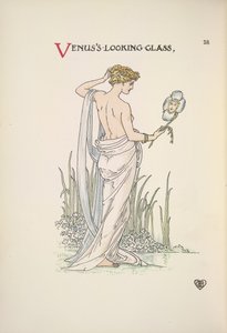 O vidro de Vénus. Uma mulher a admirar-se num espelho de Walter Crane
