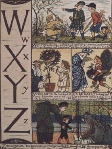 W a Z a partir de um alfabeto baseado em velhas rimas de berçário de Walter Crane