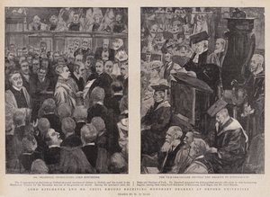 Lord Kitchener e Sr. Cecil Rhodes recebendo Graus Honorários na Universidade de Oxford