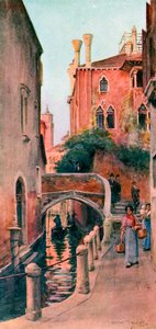 Um canal em Veneza (litografia a cores) de Walter Frederick Roofe Tyndale