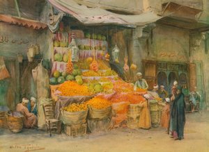 Uma barraca de frutas em Bulak, c1905, 1912