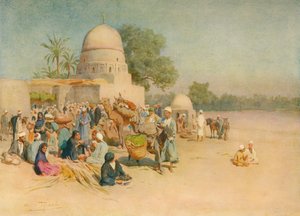 Um mercado à beira do deserto, c1905, 1912 de Walter Frederick Roofe Tyndale