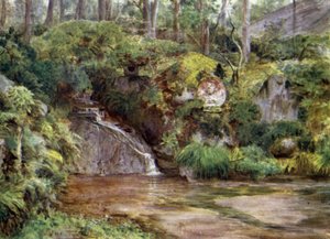 Um jardim de rochas em Nikko com Kwannon Image de Walter Frederick Roofe Tyndale