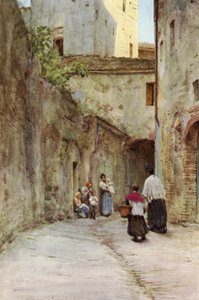 Bênção das Casas, Riviera Italiana (cor litho) de Walter Frederick Roofe Tyndale