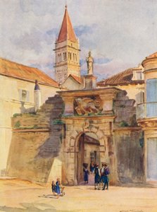 Uma das portas de Trau (litografia a cores) de Walter Frederick Roofe Tyndale