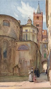 Igreja Românica, Albenga, Itália (cor litho) de Walter Frederick Roofe Tyndale