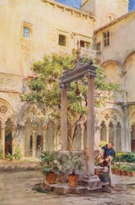 Os Claustros de São Domingos, Ragusa (litografia a cores) de Walter Frederick Roofe Tyndale