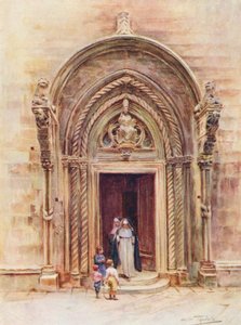 A Porta do Duomo de Curzola (litografia a cores) de Walter Frederick Roofe Tyndale