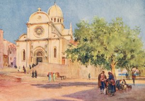A Catedral de Šibenik (litografia a cores) de Walter Frederick Roofe Tyndale