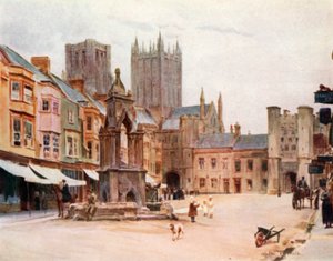 The Market Place, Wells (cor litho) de Walter Frederick Roofe Tyndale