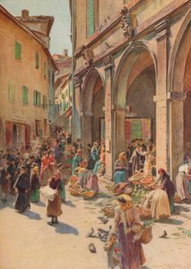 O mercado em Montepulciano, c1900 1913 de Walter Frederick Roofe Tyndale