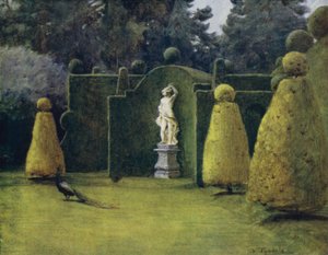 A Nova Floresta: Bowling Green no Brokenhurst Park (cor litho) de Walter Frederick Roofe Tyndale
