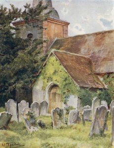 A Nova Floresta: Igreja Brokenhurst (cor litho) de Walter Frederick Roofe Tyndale