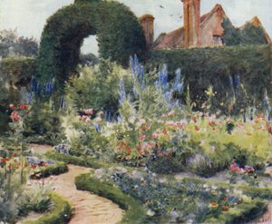 A Nova Floresta: Jardim perto de Brokenhurst (cor litho)