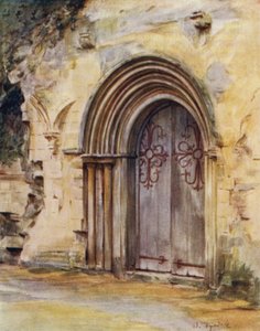 A Nova Floresta: A Porta do Refeitório, Abadia de Beaulieu (cor litho) de Walter Frederick Roofe Tyndale