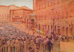 O Palio de Siena, c1900 1913 de Walter Frederick Roofe Tyndale