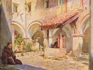 Claustro superior de San Francesco, Ragusa (litografia a cores) de Walter Frederick Roofe Tyndale