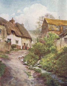 Wessex: As casas do moinho em Sutton Poyntz, perto de Weymouth (litografia a cores) de Walter Frederick Roofe Tyndale