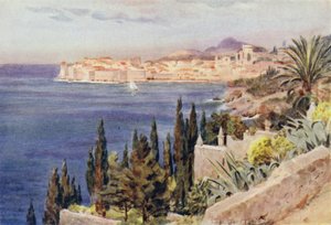 Jugoslávia: A Baía de Dubrovnik (cor litho) de Walter Frederick Roofe Tyndale