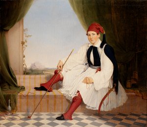 Retrato de John B. Carmac, em traje de Evzone grego de Walter Gould