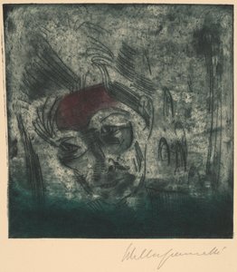 Busto de um homem cansado, Auto-retrato Cabeça cansada, Auto-retrato, 1922. de Walter Gramatte