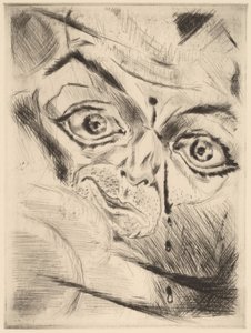 Peter com uma Ferida de Tiro na Testa, 1918. de Walter Gramatte