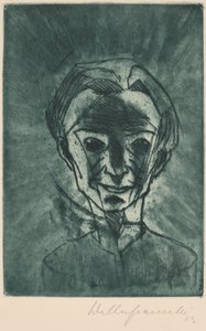 Cabeça sorridente, Auto-retrato, 1923. de Walter Gramatte