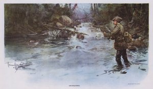 Inconquisto: cena de pesca à linha (cor litho)