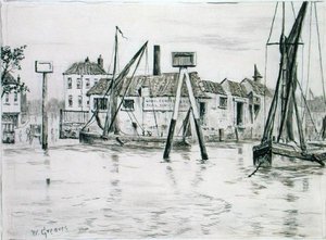 Chelsea Dock (tinta sobre papel) de Walter Greaves