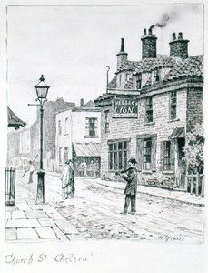 Church Street, Chelsea (tinta sobre papel) de Walter Greaves