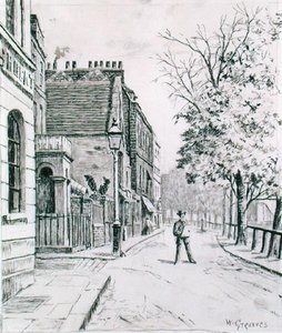 Oito Bells e Cheyne Walk, Chelsea (tinta sobre papel) de Walter Greaves