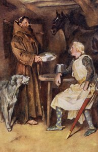 Ilustração para Ivanhoe por Sir Walter Scott (lito colorido)