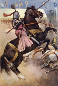 Ilustração para Ivanhoe por Sir Walter Scott (cor litho)