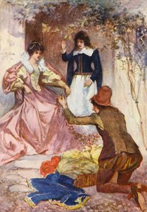 Ilustração para Kenilworth de Sir Walter Scott (litografia a cores) de Walter Grieve