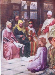 O menino Jesus no templo, de O Livro de Gravuras da Bíblia, publicado por Thomas Nelson, c.1950