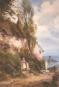 Casa de campo à beira-mar (aguarela) de Walter Henry Sweet