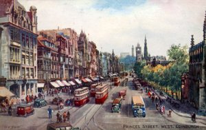 Princes Street, West, Edimburgo de Walter Henry Sweet