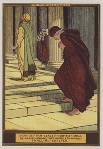 O fariseu e o publicano (cor litho) de Walter Jenks Morgan