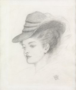 Emily Renshaw, a esposa do artista (lápis no papel)