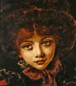 Retrato de Alice Knewstub, a filha da artista (aguarela sobre papel)