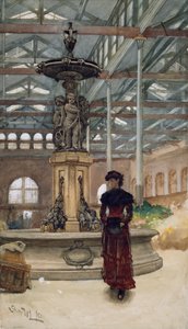 Antigo mercado municipal e fonte, Birmingham, 1880