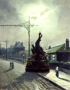 O Carvalho Original à Noite, em Headingley (óleo a bordo) de Walter Linsley (attr. to) Meegan