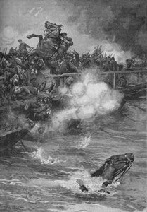 Uma carnificina terrível se seguiu à ponte superlotada, 1902 de Walter Paget