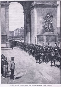 Tropas alemãs passando sob o Arco do Triunfo 1871 AD de Walter Paget