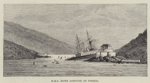 HMS Howe encalhado em Ferrol de Walter Paget