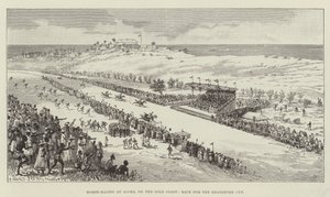 Corrida de Cavalos em Acra, na Gold Coast, corrida pela Taça Brandford