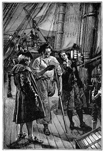 Ilustração de Walter Paget (1863-1935) para o romance "A Ilha do Tesouro" de Robert Louis Stevenson (1850-1894) 1900