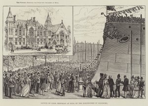Lançamento do HMS Endymion em Hull pela Marquesa de Salisbury de Walter Paget